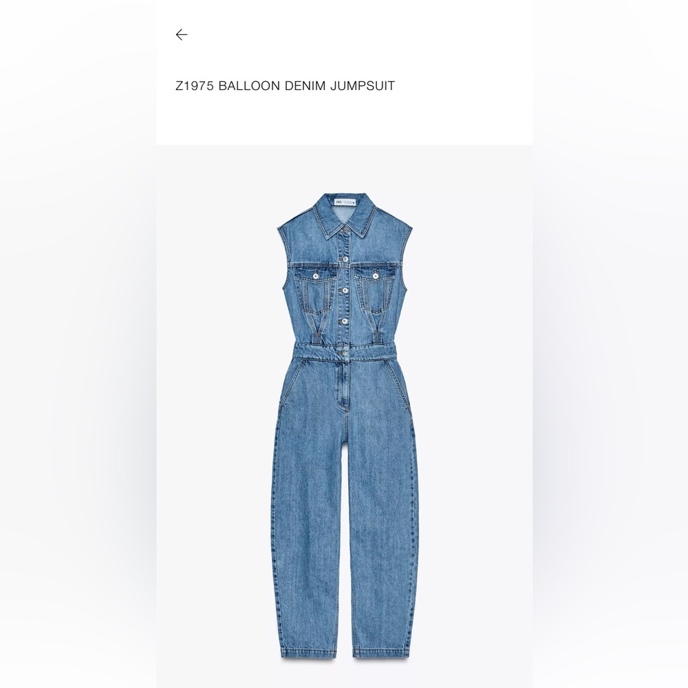 Zara denim jumpsuit sleeveless NEW